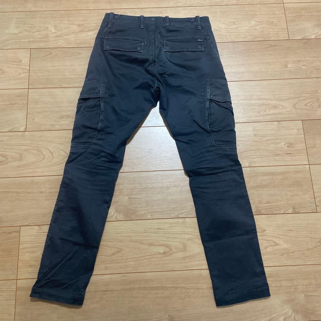 フェード感◎ STONE  ストレッチカーゴパンツ ブラック S