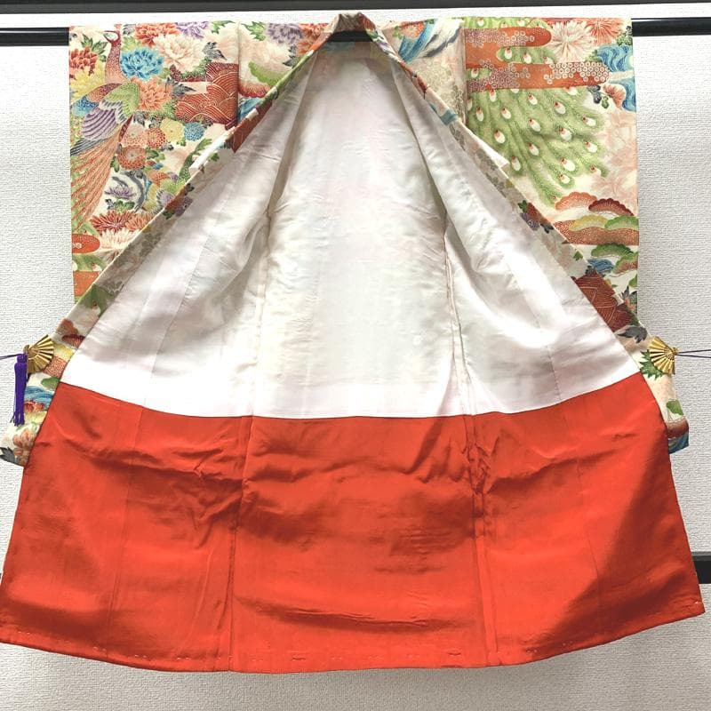 507ax12□お宮参り アンティーク 女児 祝い着 七五三にも 孔雀□状態良好