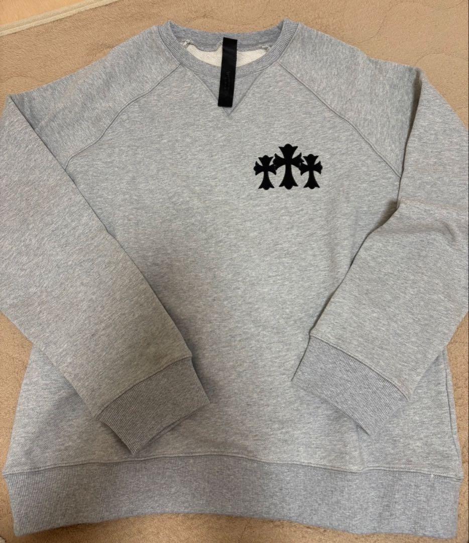 クロムハーツ　新品グレー CHロゴ　ロングスウェットシャツ　クロス　セメタリー