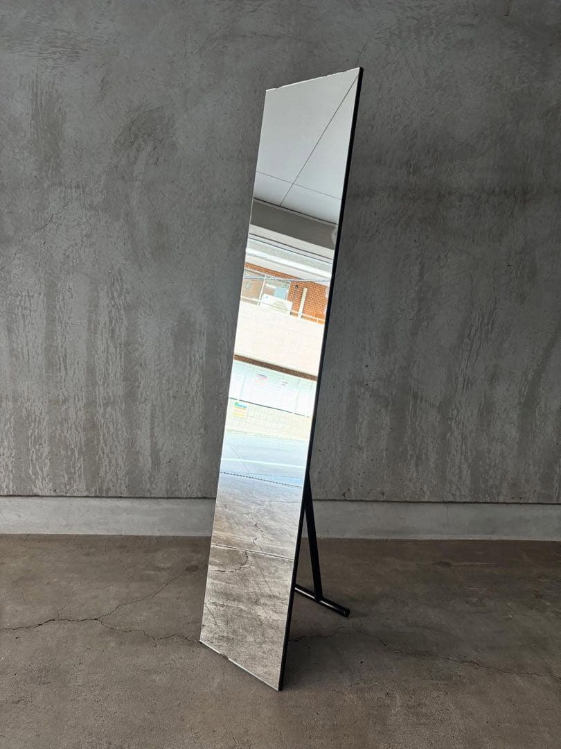 ビンテージ スタンドミラー フレームレス 姿見 全身鏡 スペースエイジ レトロ