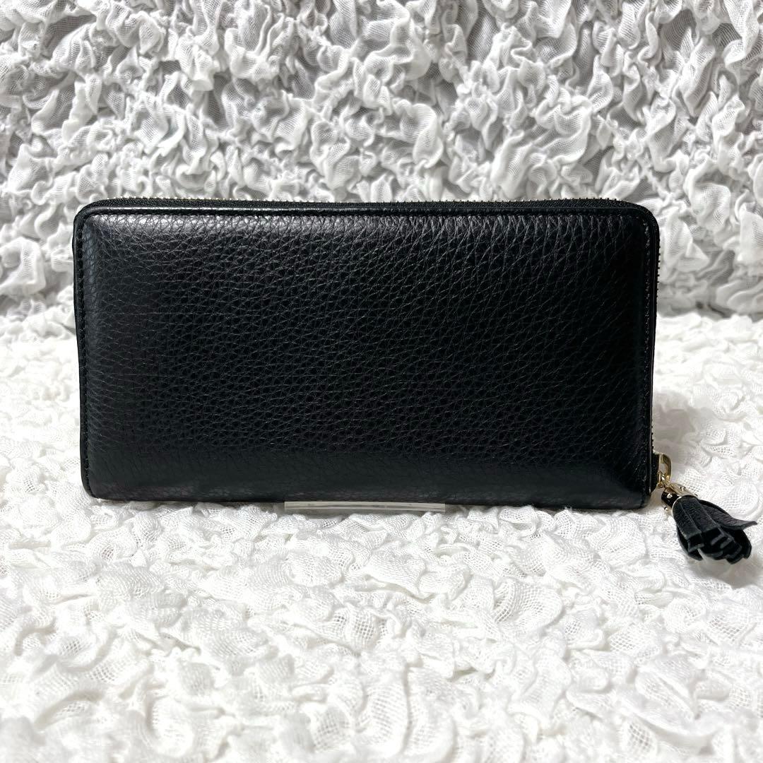 未使用級✨グッチ ソーホー 長財布 ラウンドジップ インターロッキング ブラック
