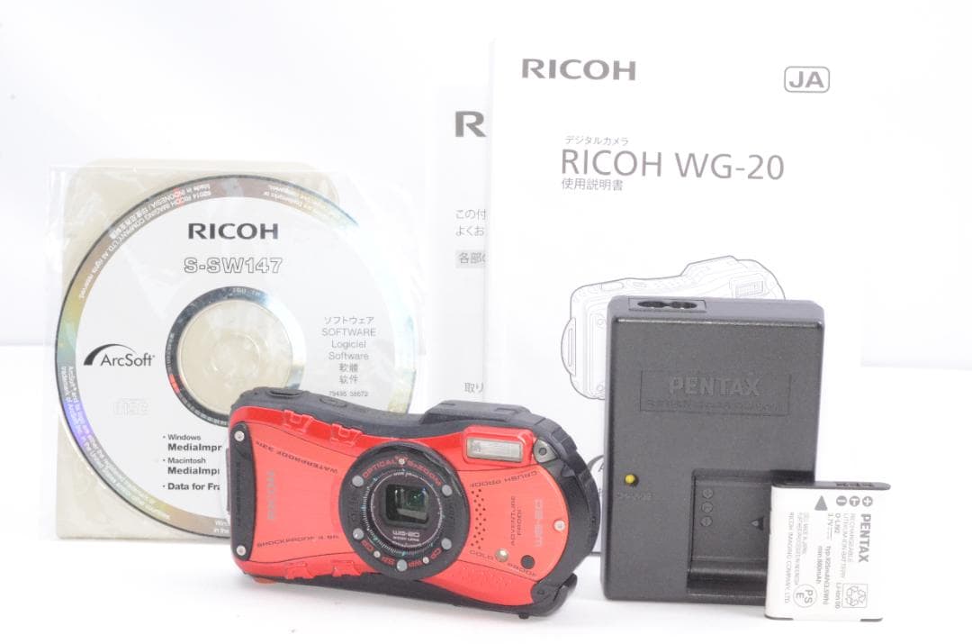 リコー RICOH WG-20 レッド コンパクトデジタルカメラ 防水