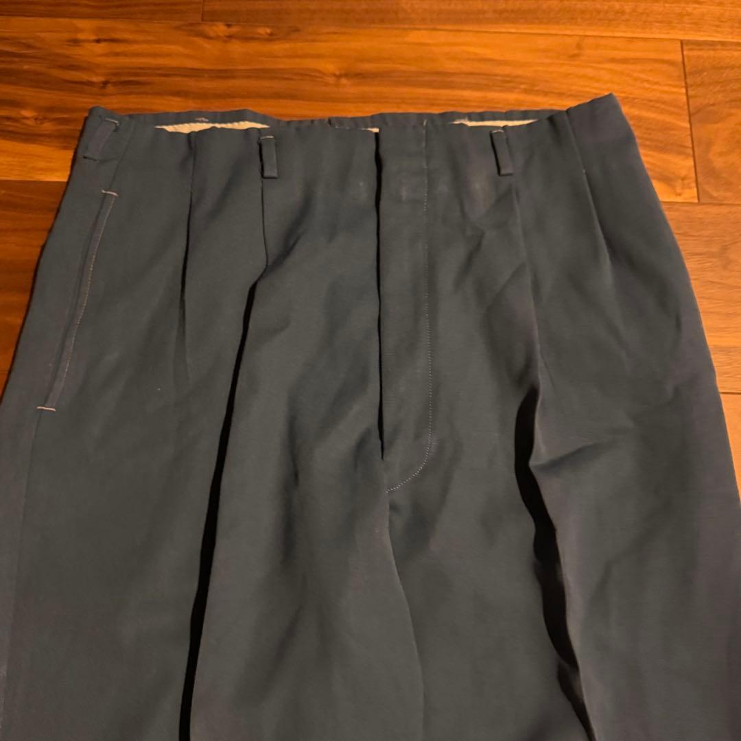 50s 60s レーヨンギャバジンスラックス　ギャバスラ　青