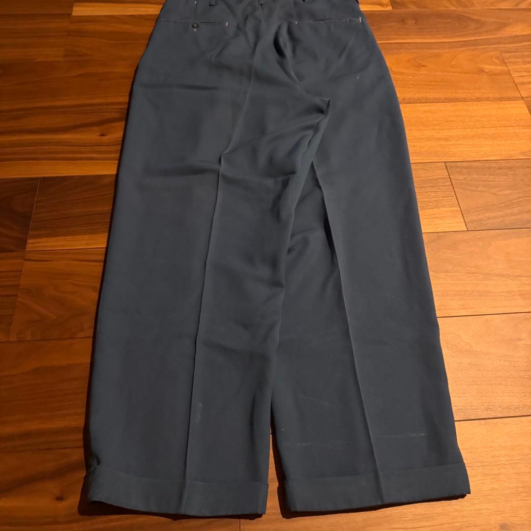 50s 60s レーヨンギャバジンスラックス　ギャバスラ　青