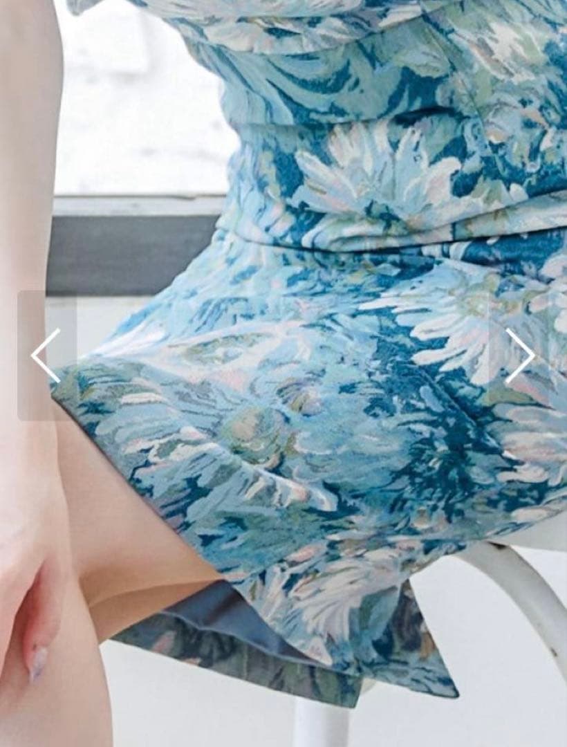 sugar フラワープリント タイトドレス　公式サイトブルー完売商品