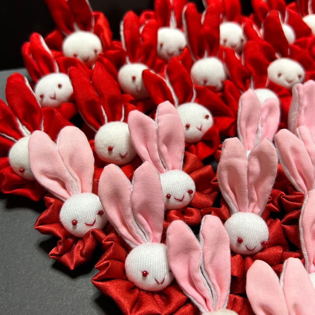 ハンドメイド雑貨【うさぎ顔パーツ】40個