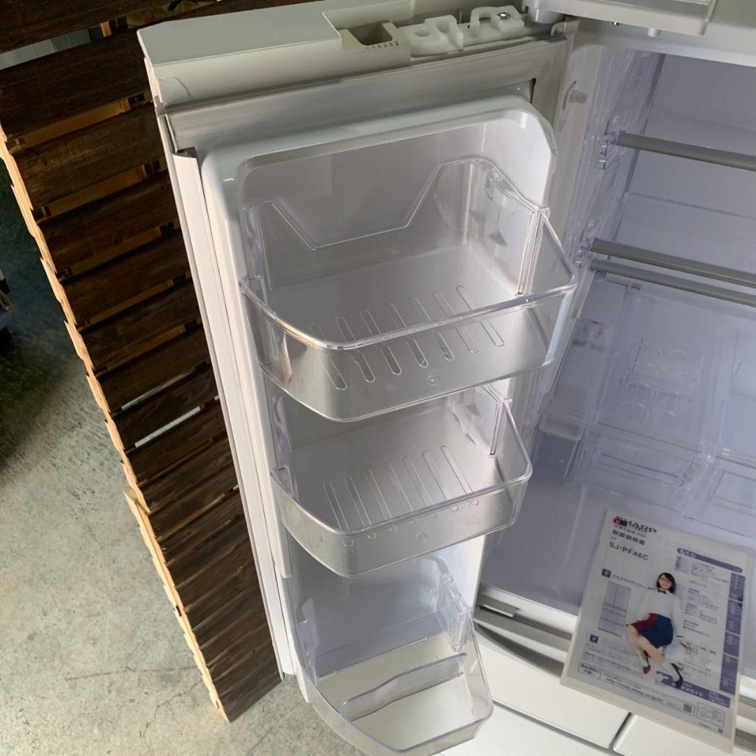 H073\" SHARP 6ドア冷凍冷蔵庫 SJ-PF46C-H 2017年製