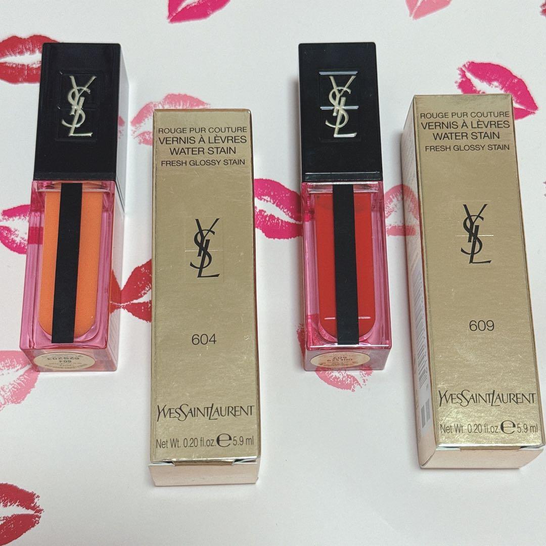 YSL ルージュピュールクチュールヴェルニ ウォーター ステイン 604 609