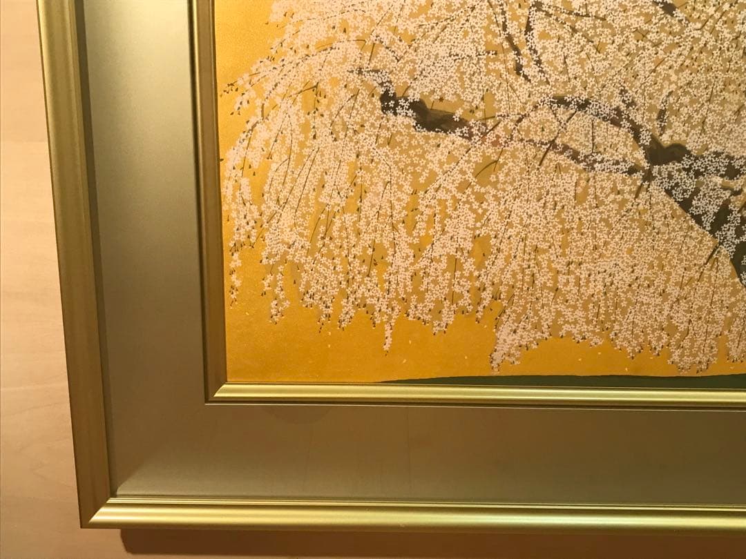 TUSAさま専用 中島千波「久遠寺の瀧櫻」木版画直筆サイン・作品証明シール有り