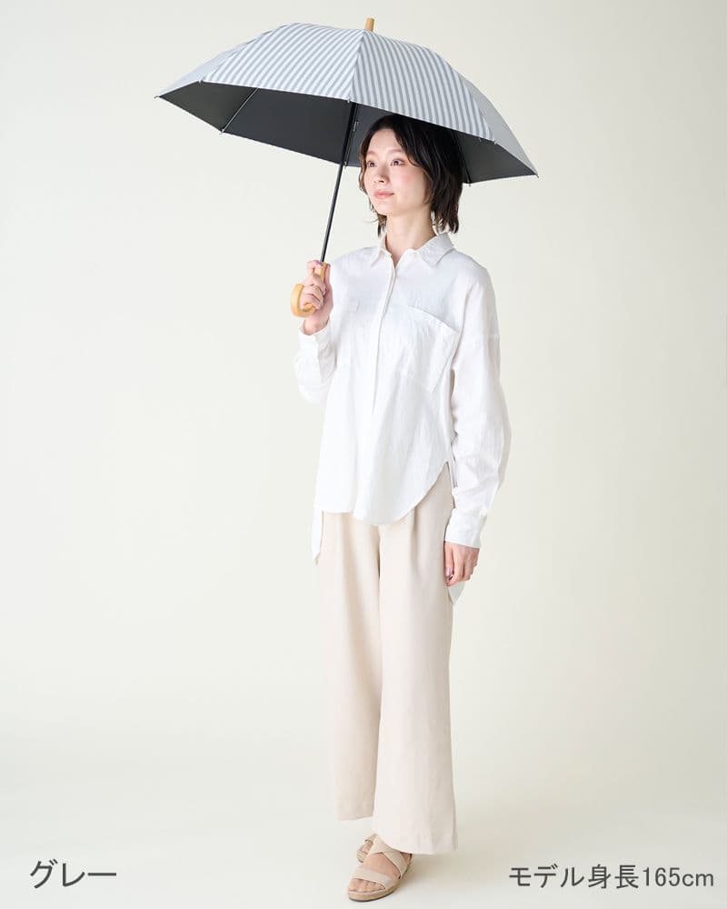 サンバリア100 長傘　Sサイズ　ブルーストライプ