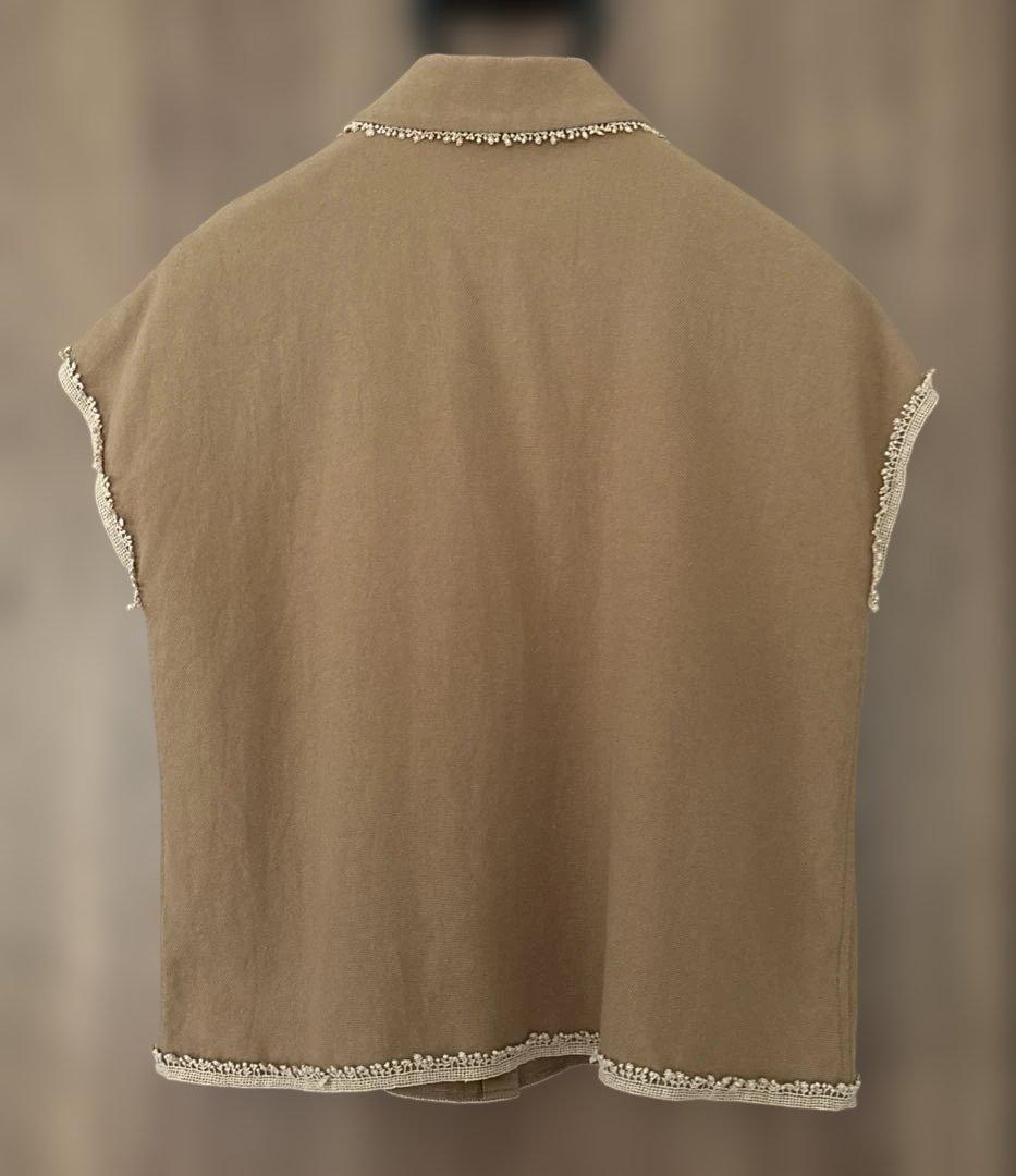 【セール】ミナペルホネン　ポロシャツ　フレンチスリーブ　Ischia