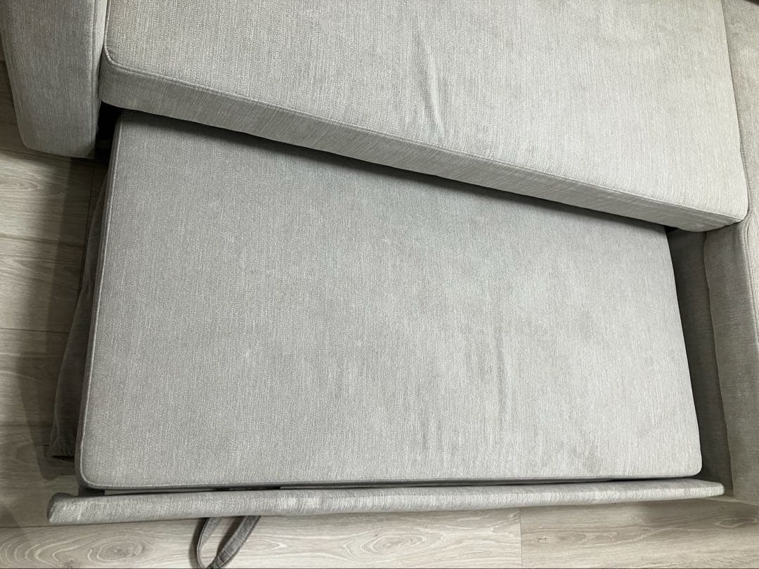 ニトリ 布張りカウチソファーベット(ノアーク2 GY)