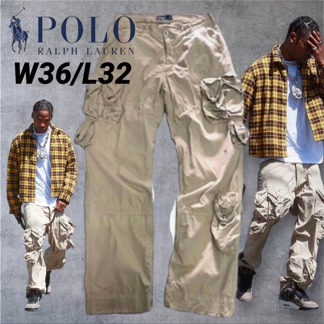 トラヴィス スコット着用90s POLO ラルフローレン マルチカーゴ パンツ