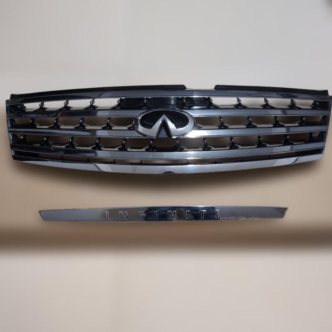 【送料込】Y50フーガ INFINITI フロントグリル＆リアモール