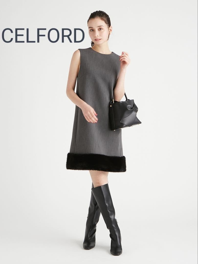 新品未使用　CELFORD 裾ファーミニワンピース　セルフォード