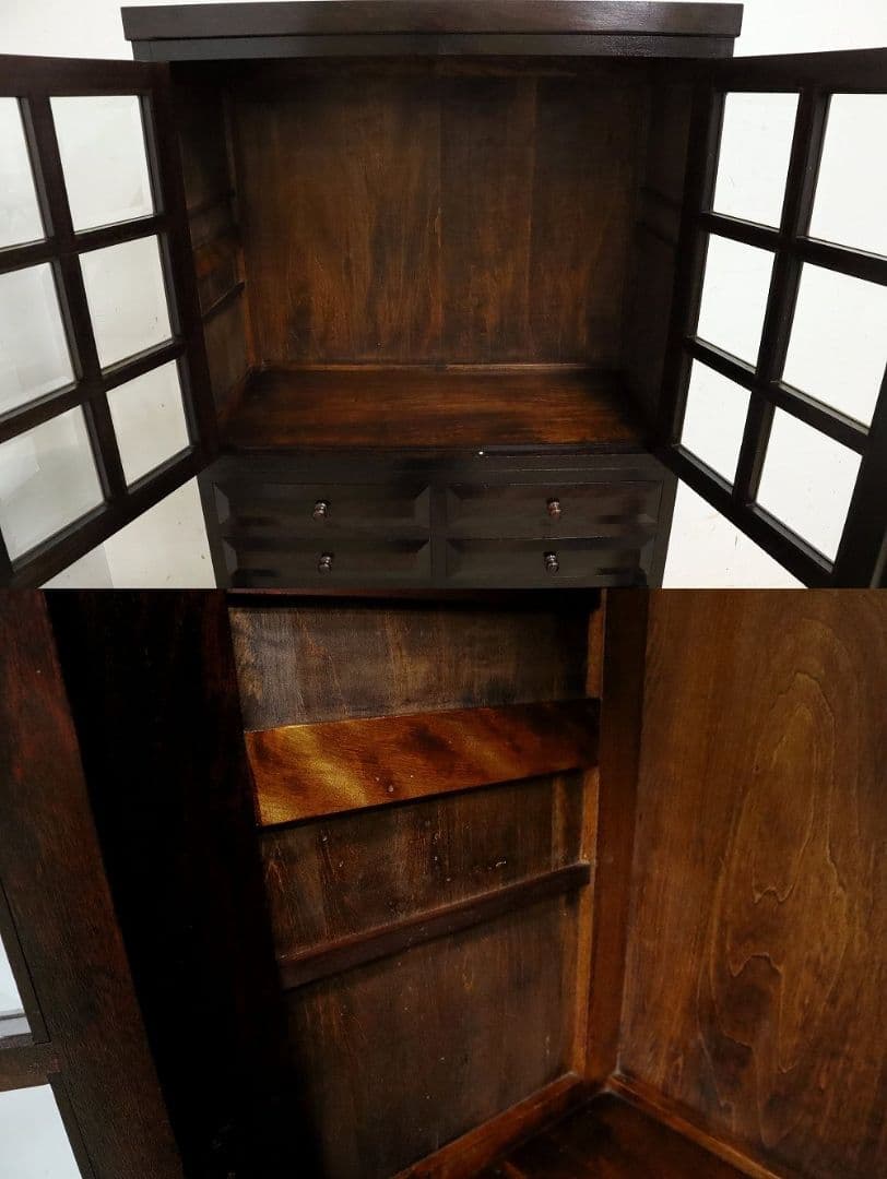 【松本民芸家具】高級ミズメザクラ【G-1型】食器棚・飾り棚・カップボード