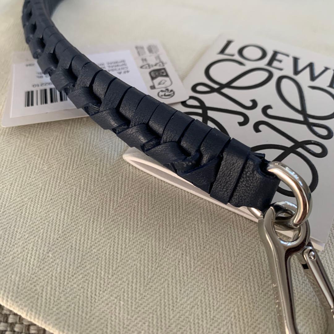 ロエベ ストラップ　ウーブンスパイラルストラップ　付け替えハンドル　ネイビー