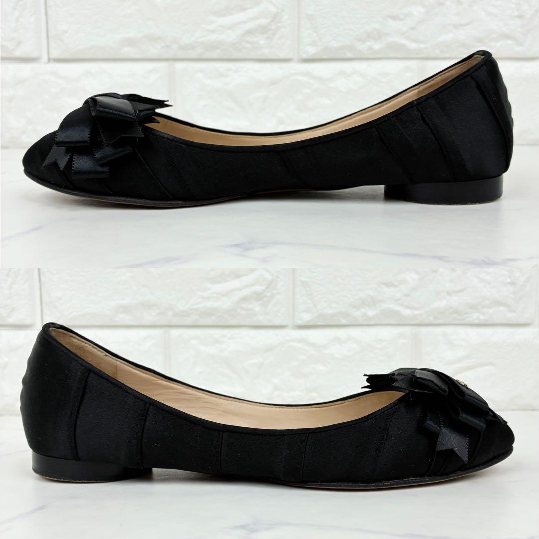 シャネル　パンプス　サテンリボン　ココマーク　バレエシューズ