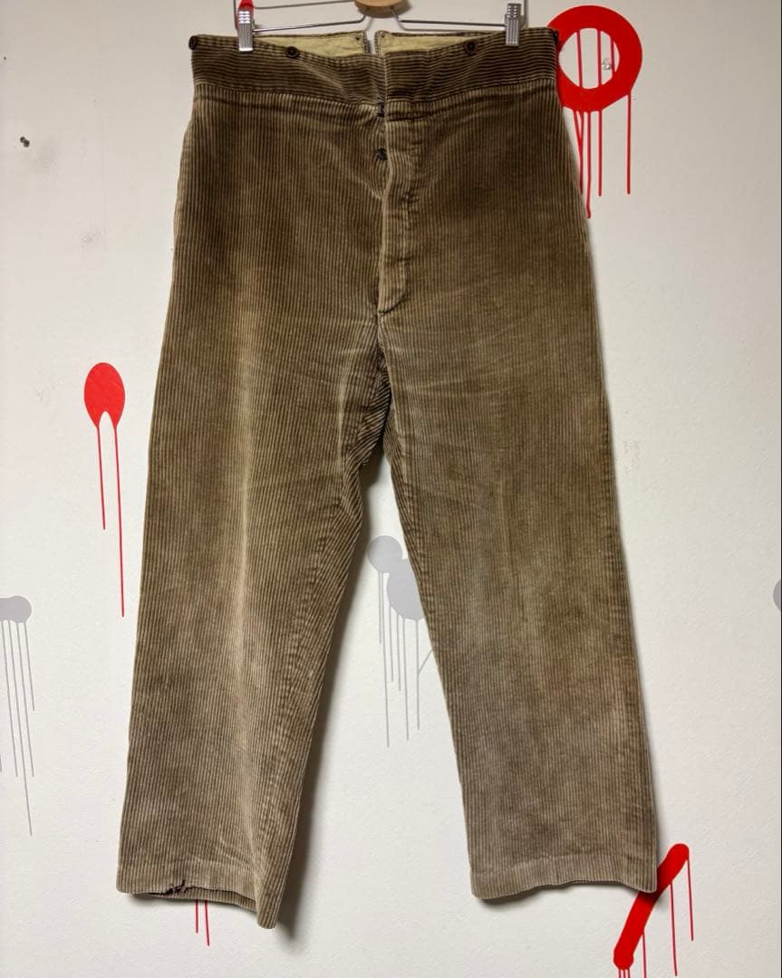 30s40s フランス 太畝コーデュロイパンツ ダミアン