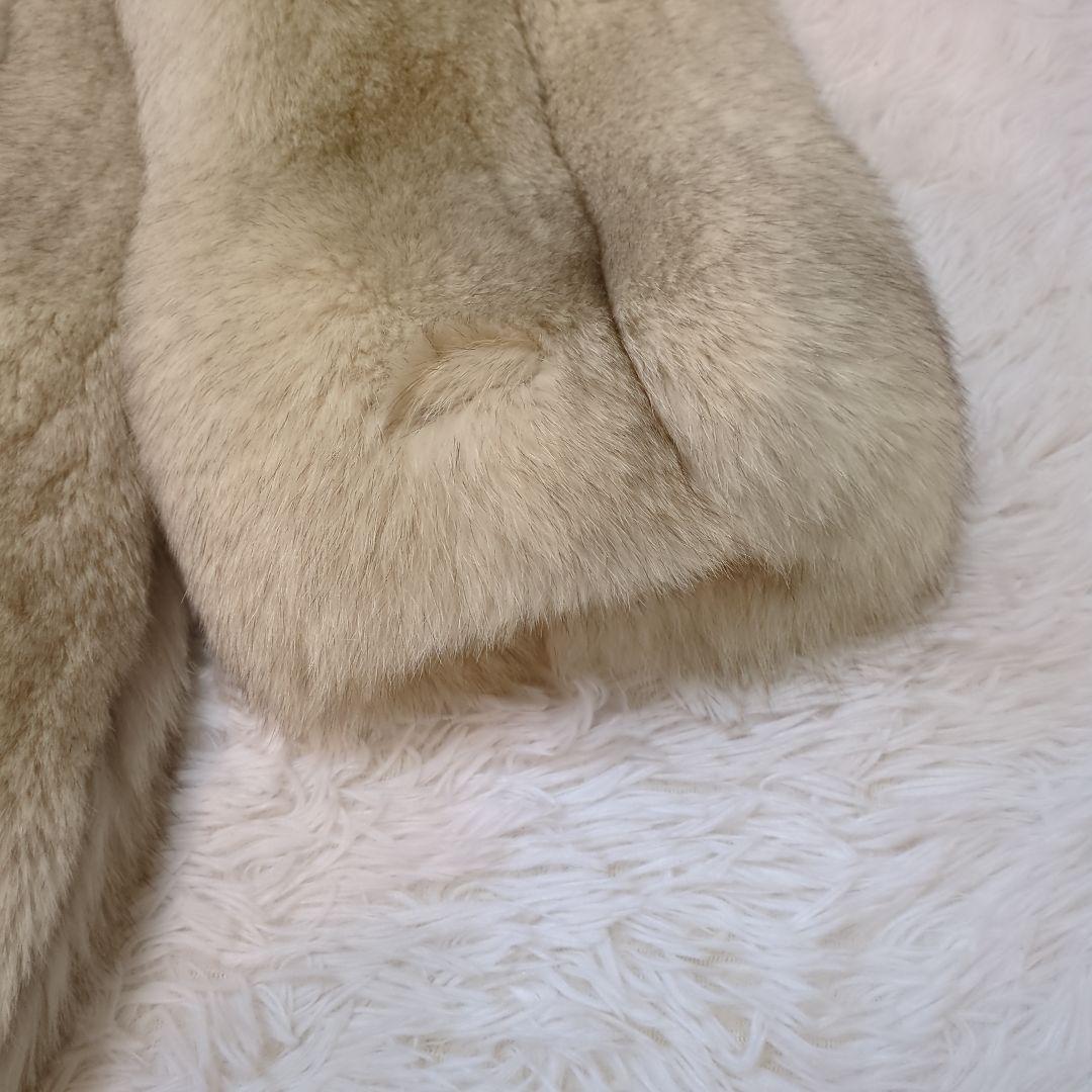 最高級ブルーフォックス セミロングファーコート 11号 ボリューム感