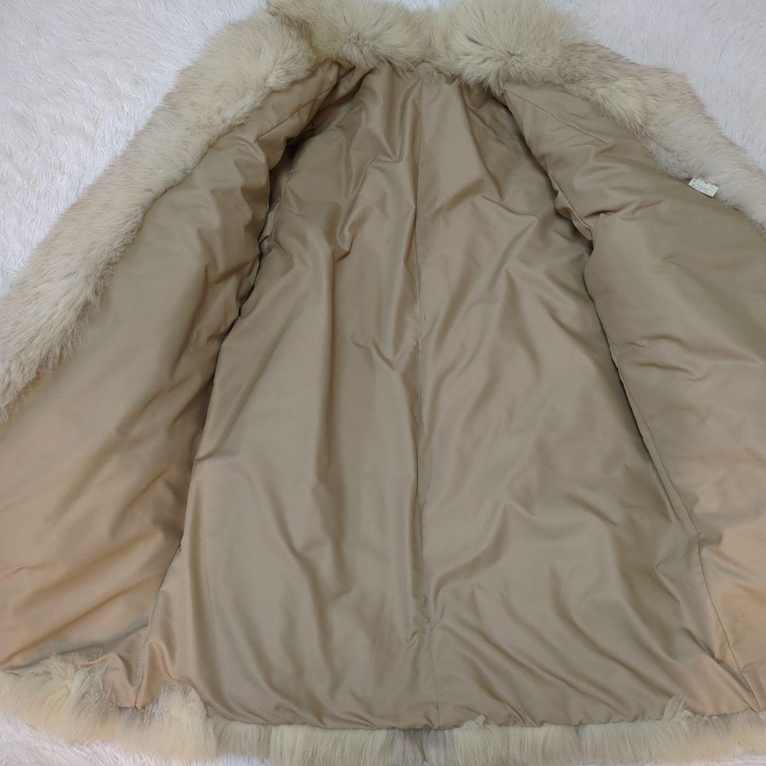 最高級ブルーフォックス セミロングファーコート 11号 ボリューム感