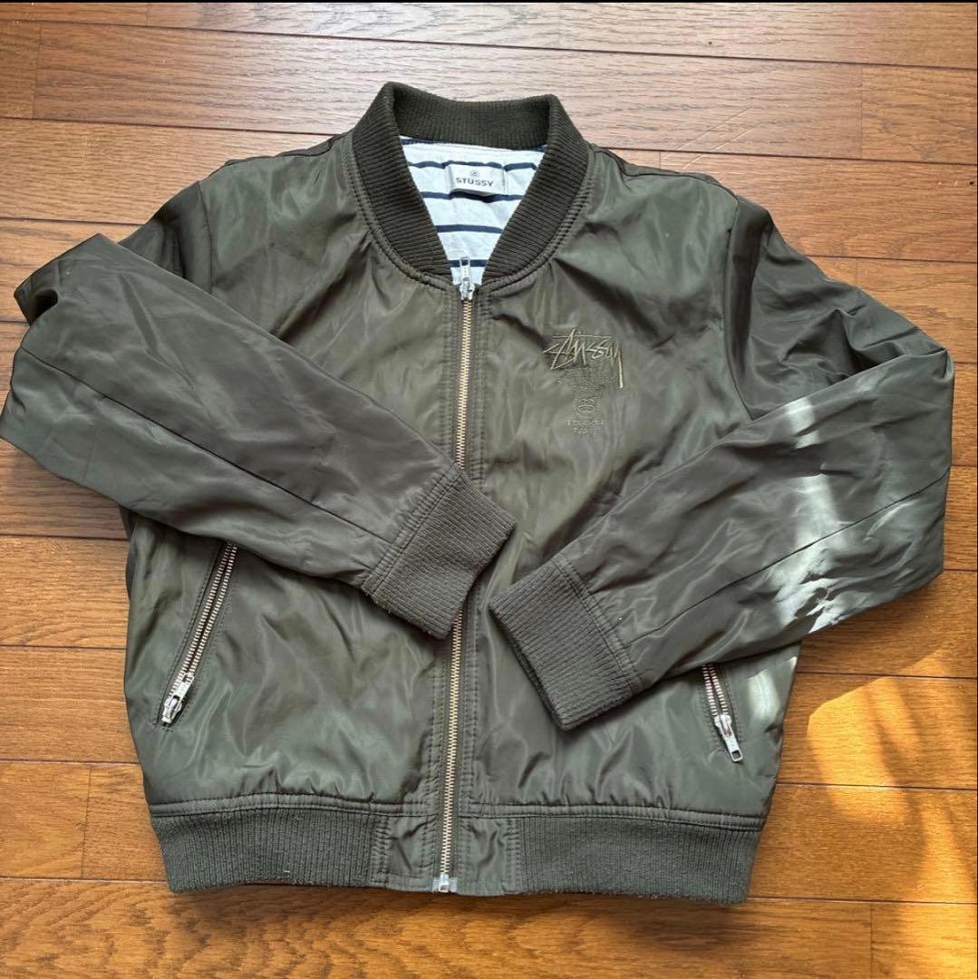 ん*た様 【Stussy】 MA-1 短丈 ミリタリー カーキ ジャケット ブル