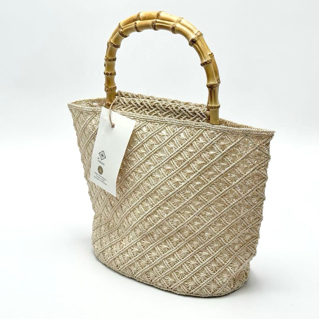 アバカ　バンブーバッグ　M+abaca 花繋ぎ　夏単衣　6522