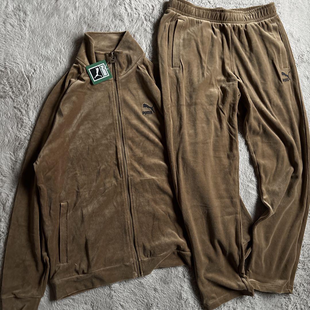 新品 人気モデル　PUMA プーマ ベロア セットアップ ブラウン M