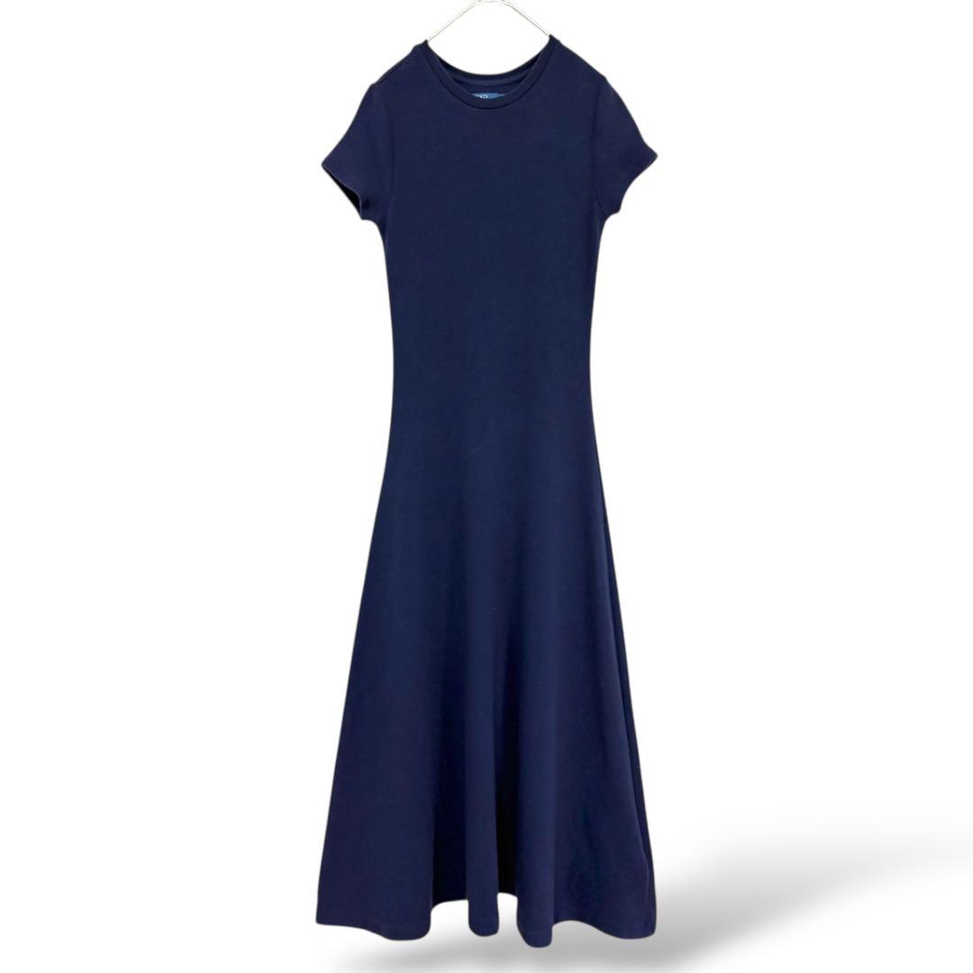 美品　ポロバイラルフローレン マキシ丈　ロングワンピース 半袖　ネイビー　主役級