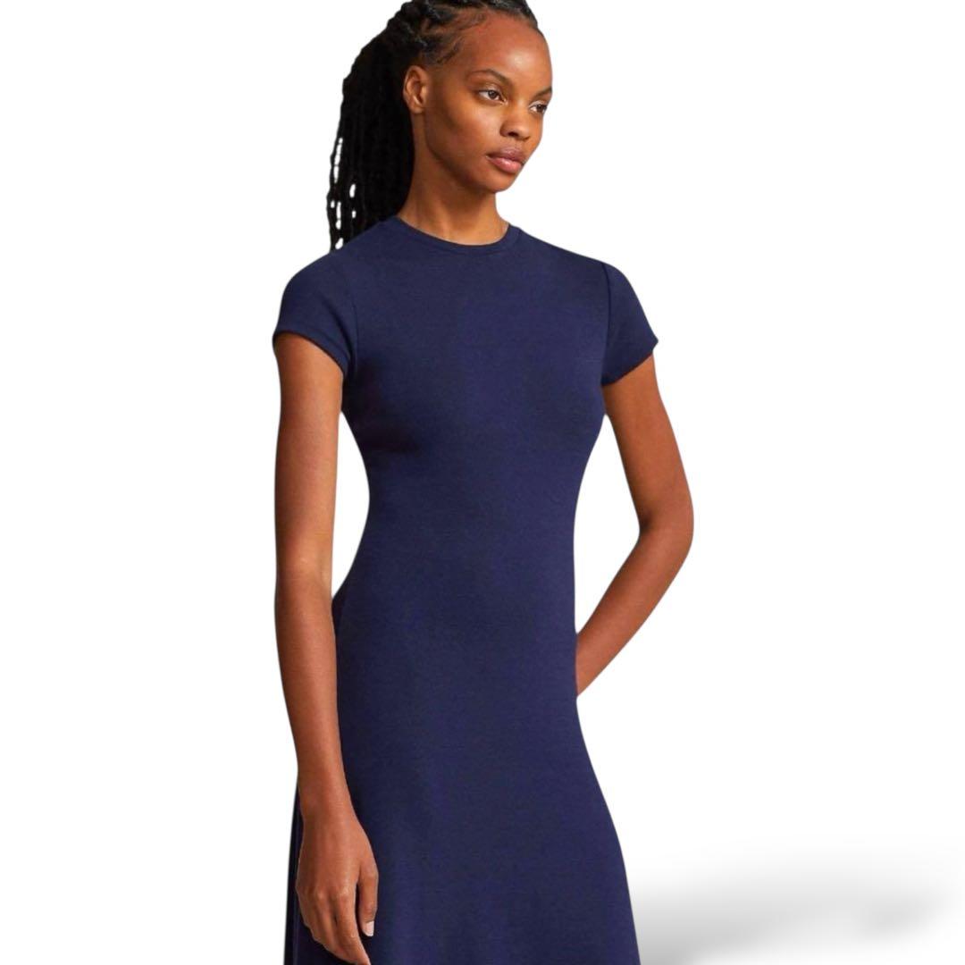 美品　ポロバイラルフローレン マキシ丈　ロングワンピース 半袖　ネイビー　主役級