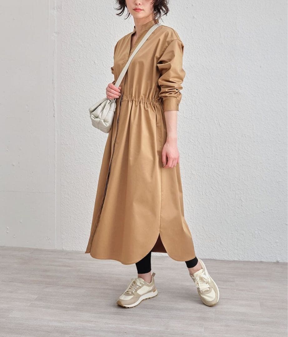 美品SOEJU ソージュ リモンタコートワンピース Mサイズ キャメル