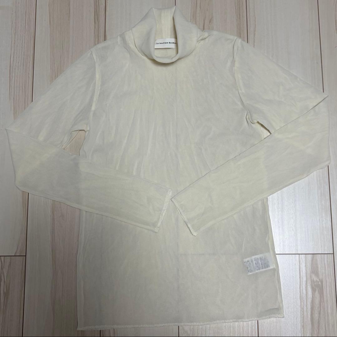 【タグ無し未着用】ラブティックボンボン フロッキーチュールタートルカットソー