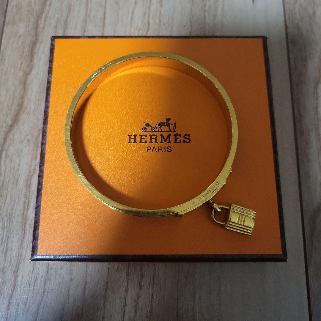 HERMES ゴールド ロック付きバングル 箱付き