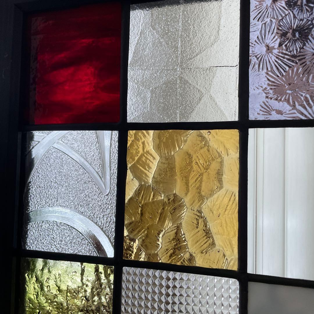 ステンドグラス　パネル　和モダン　格子戸