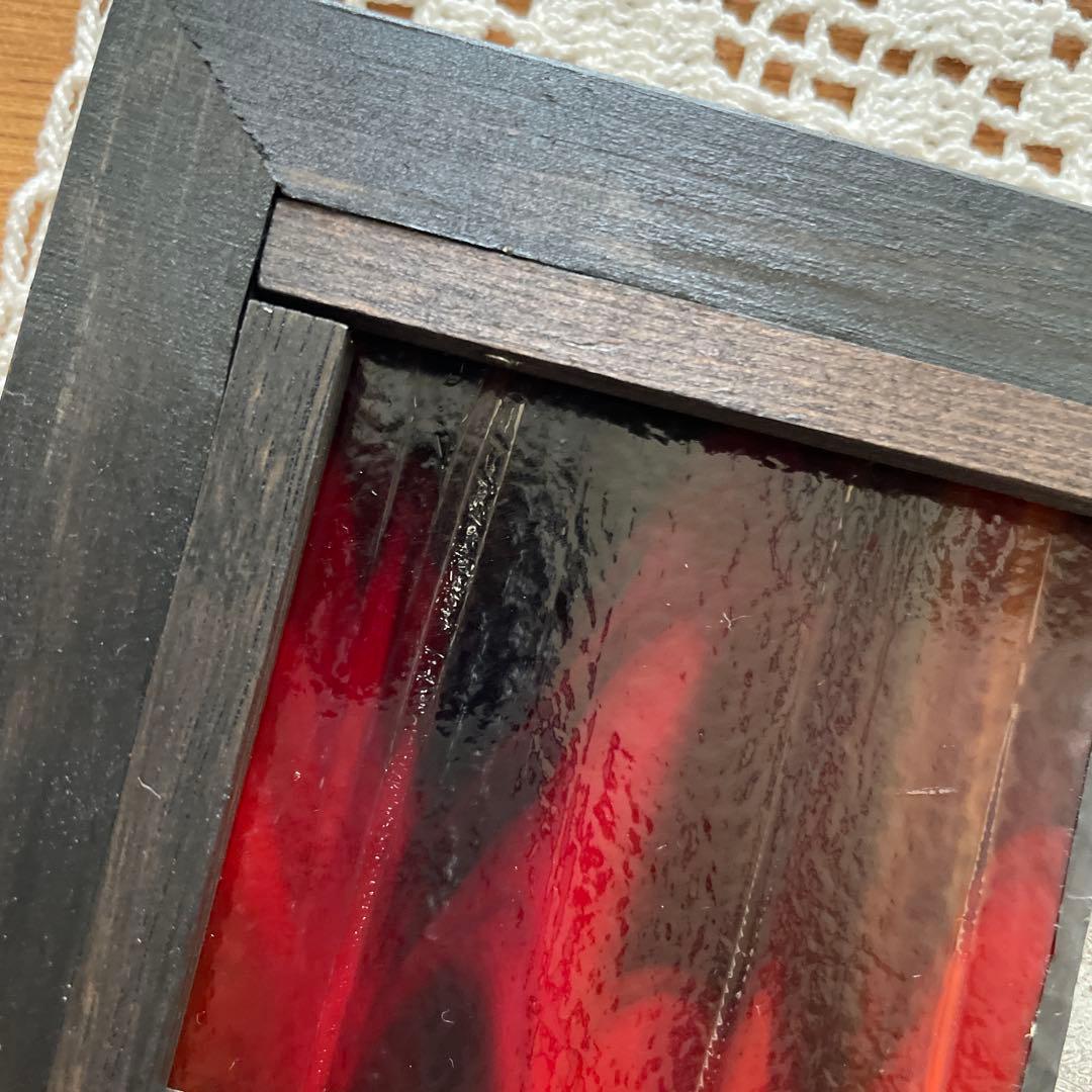 ステンドグラス　パネル　和モダン　格子戸