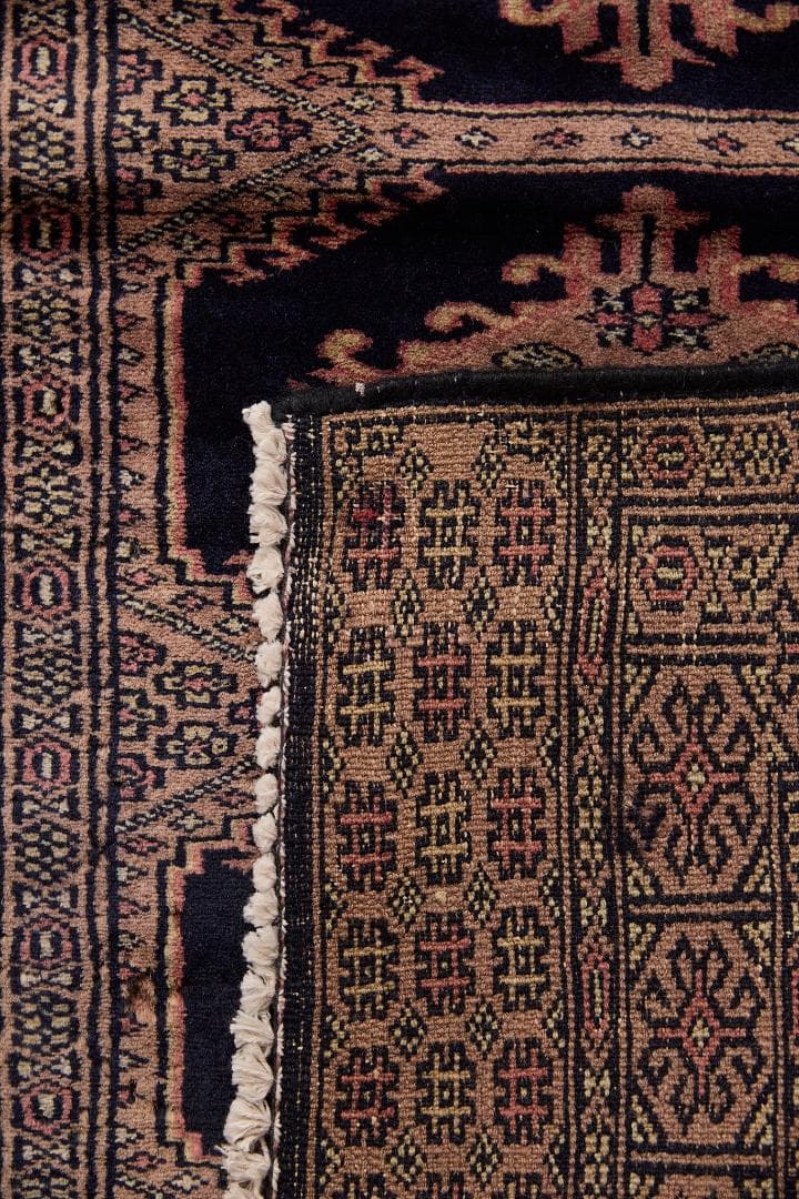 ヴィンテージラグ トライバルラグ　ラホール産（136×65cm）紺　黒　ベージュ