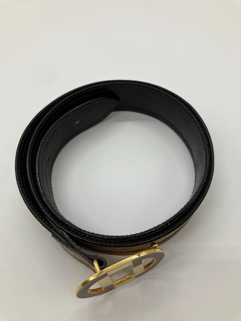 GUCCI ヴィンテージ マイクログッチシマ キャンバス ゴールド金具 ベルト