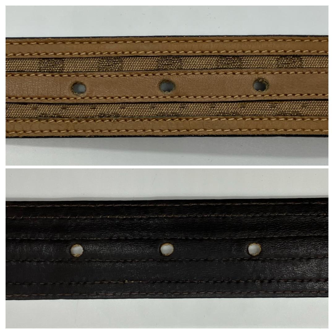 GUCCI ヴィンテージ マイクログッチシマ キャンバス ゴールド金具 ベルト