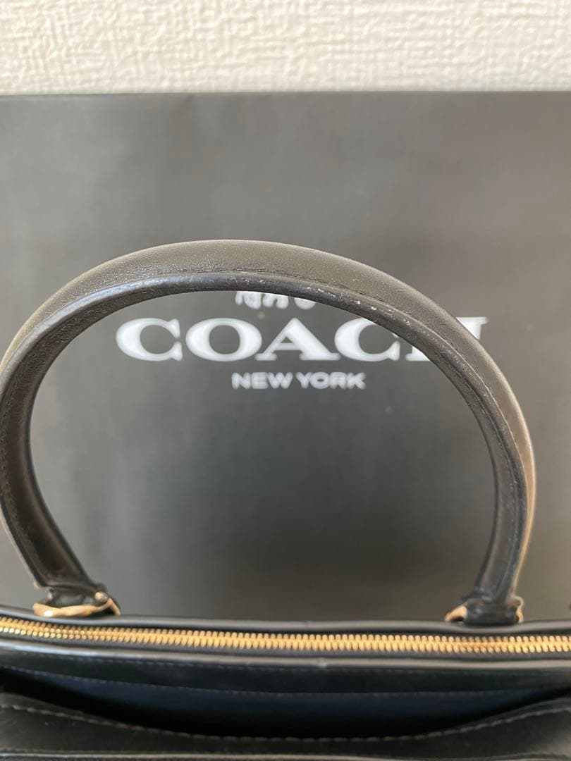 COACH ブラック レザー ハンドバッグ　ショルダーバッグ　正規品　2way