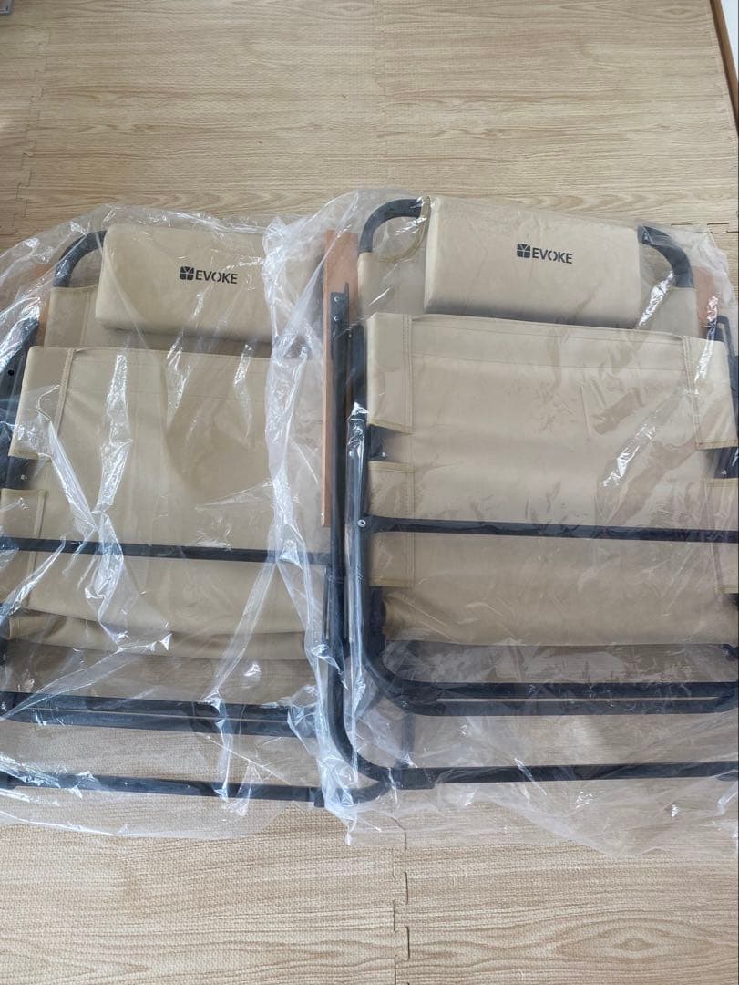 【美品】EVOKE アウトドアチェア リクライニング 2脚セット