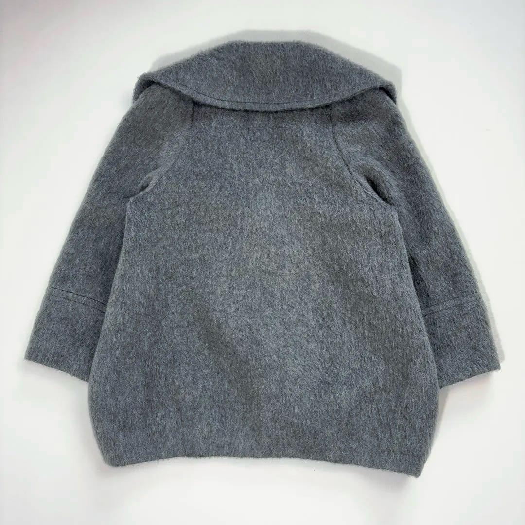スナイデル コクーンダブルコート ウール アルパカ混 グレー オーバーサイズ