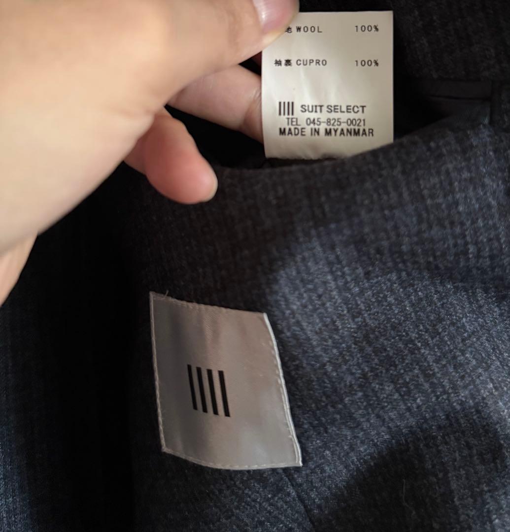 スーツセレクト マルゾット チェック ダブルブレスト セットアップ ネイビー