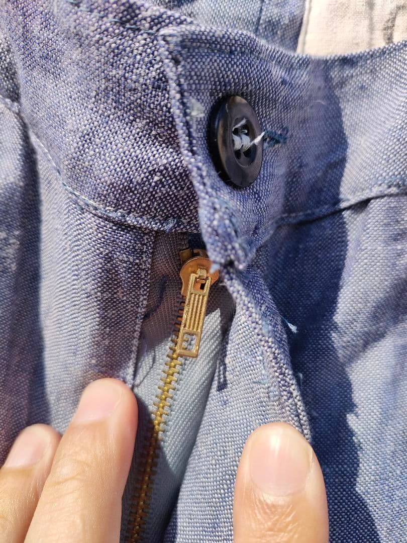 50〜60's フランス軍 ラミー リネンセーラーパンツ デッド W33