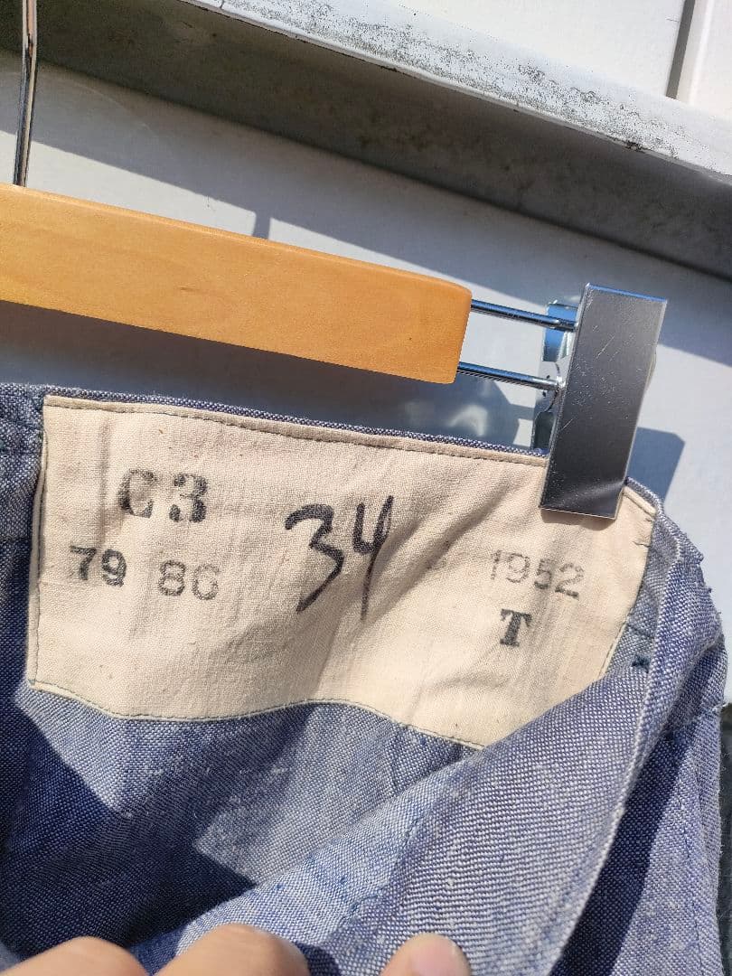 50〜60's フランス軍 ラミー リネンセーラーパンツ デッド W33