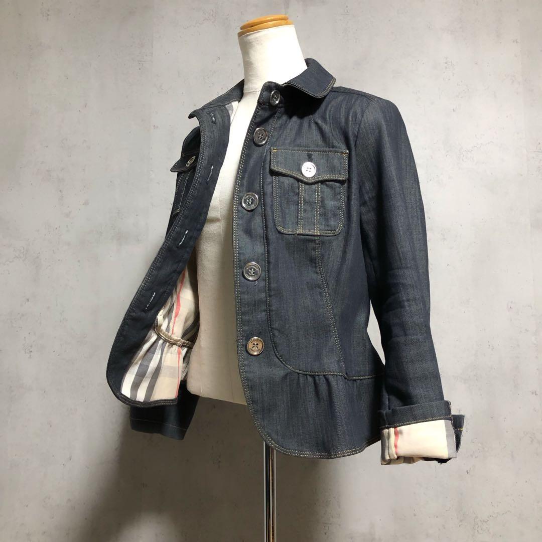 J*Y様 良品　BURBERRYバーバリーロンドン フリルデニムジャケット　ロゴ