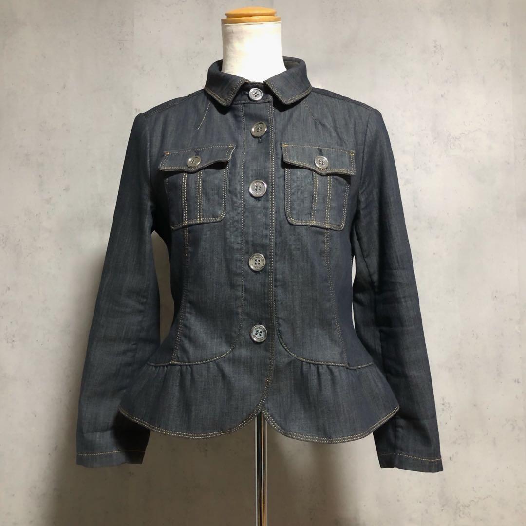 J*Y様 良品　BURBERRYバーバリーロンドン フリルデニムジャケット　ロゴ