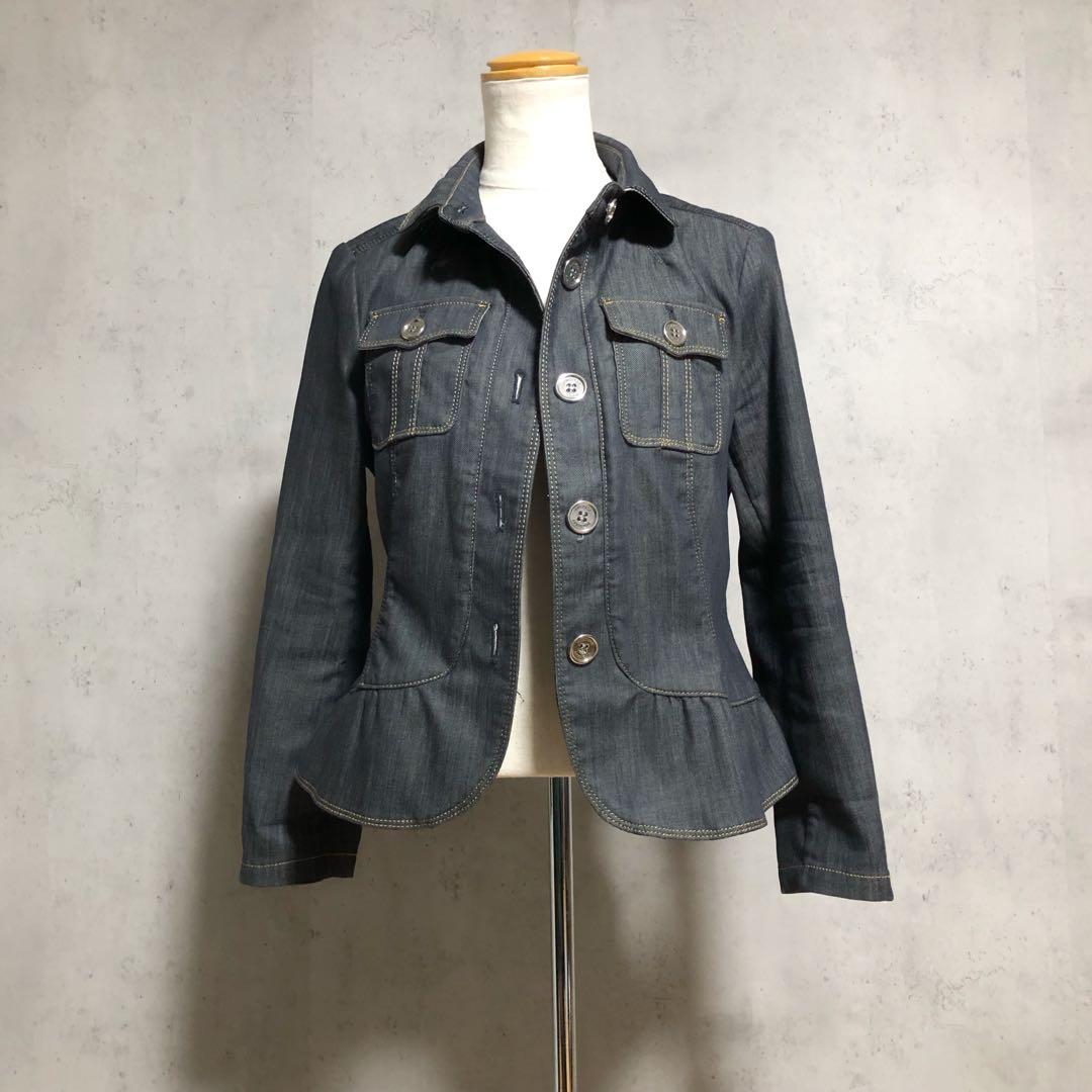 J*Y様 良品　BURBERRYバーバリーロンドン フリルデニムジャケット　ロゴ