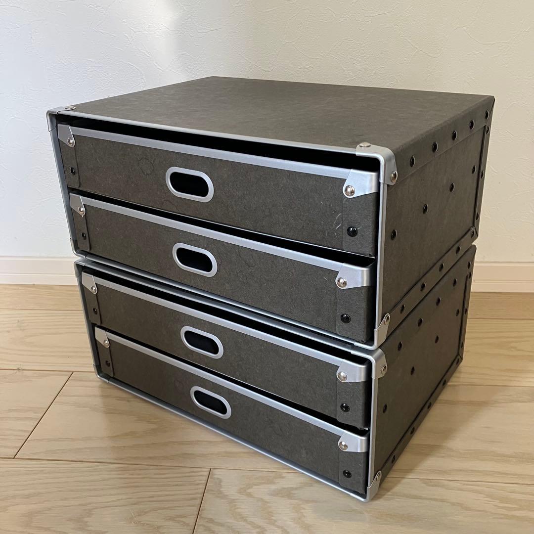 美品✨無印良品 硬質パルプボックス・引出式・２段×2個セット