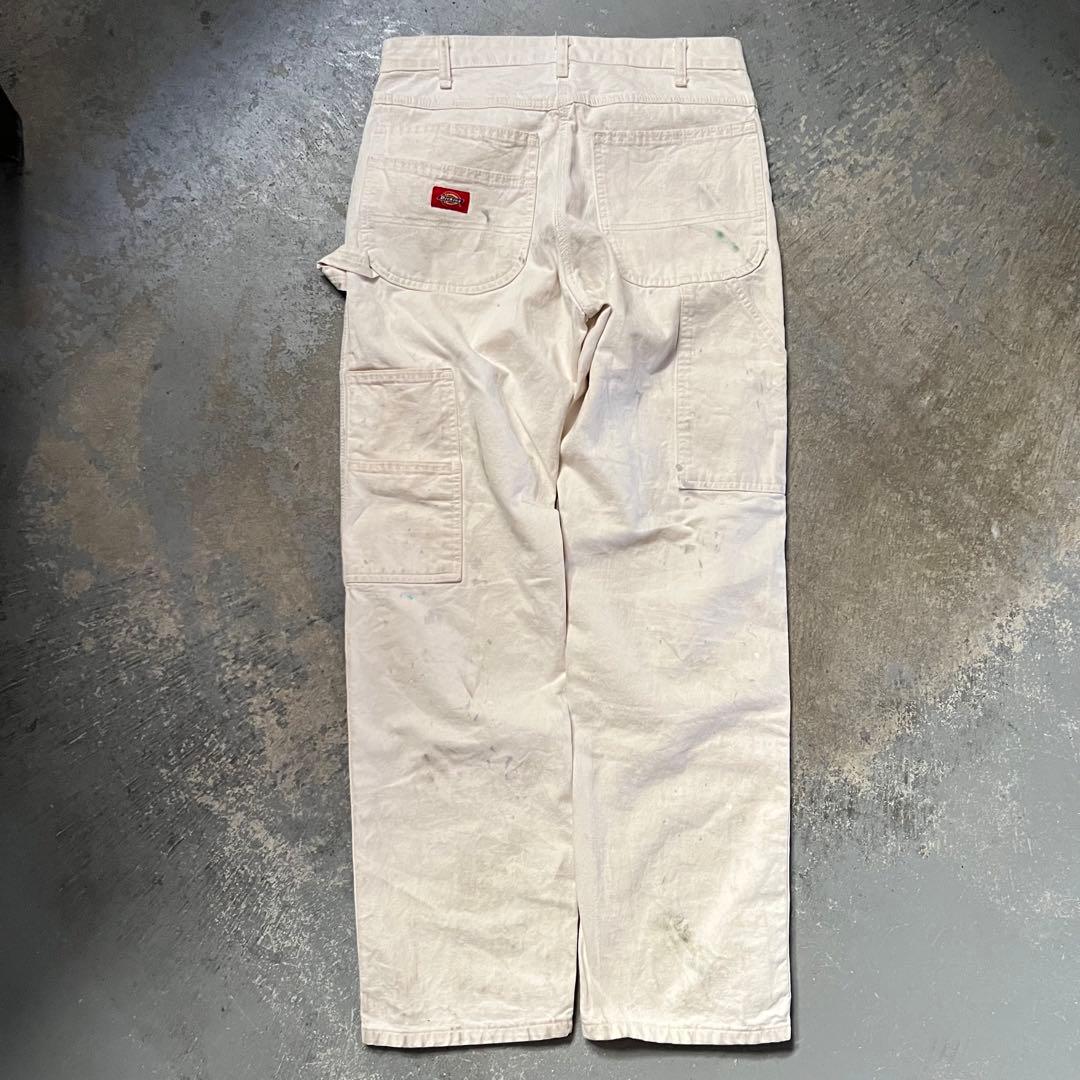 DICKIES ペンキ グランジ ホワイト ペインターパンツ W32