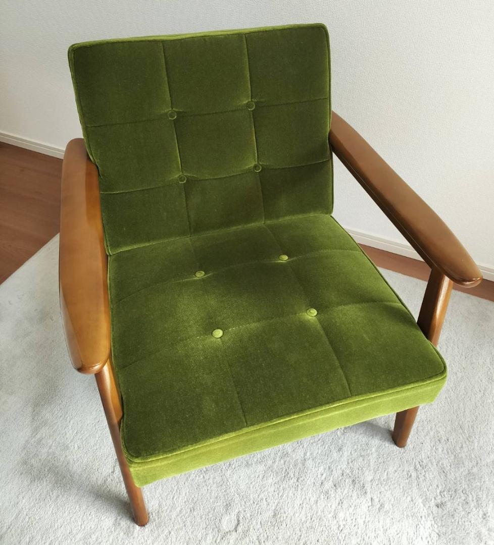 カリモク60 Kチェア　1シーター　モケットグリーン